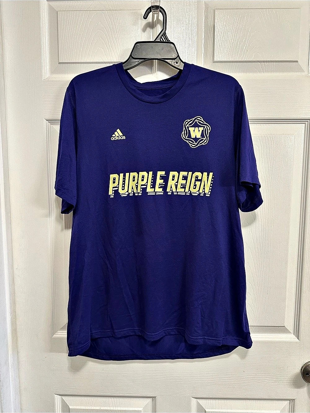 adidas Washington Huskies Creator Tee Purple & Yellow Size XL
